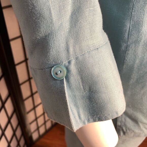 Jullian Jones Vintage Aqua Blue Linen 3 Piece Set - Picture 4 of 16